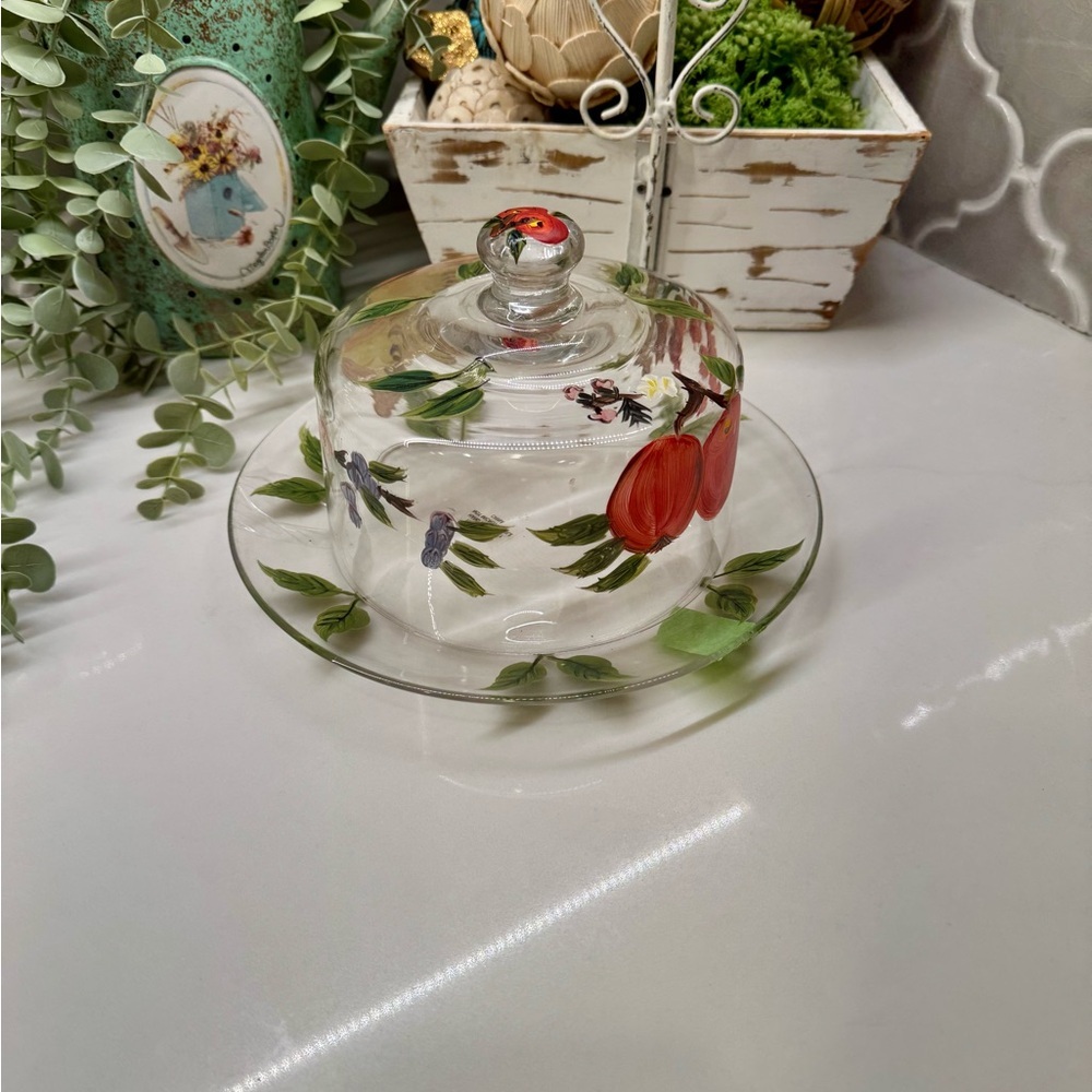 Libby hand painted fruit/ cheese platter